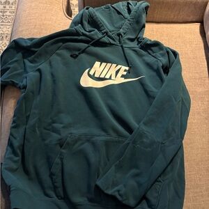 Nike Women's Teal Hoodie with White Logo